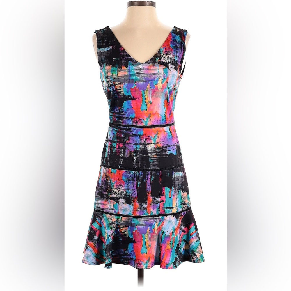 Nicole Miller Artelier Watercolor Cocktail Dress